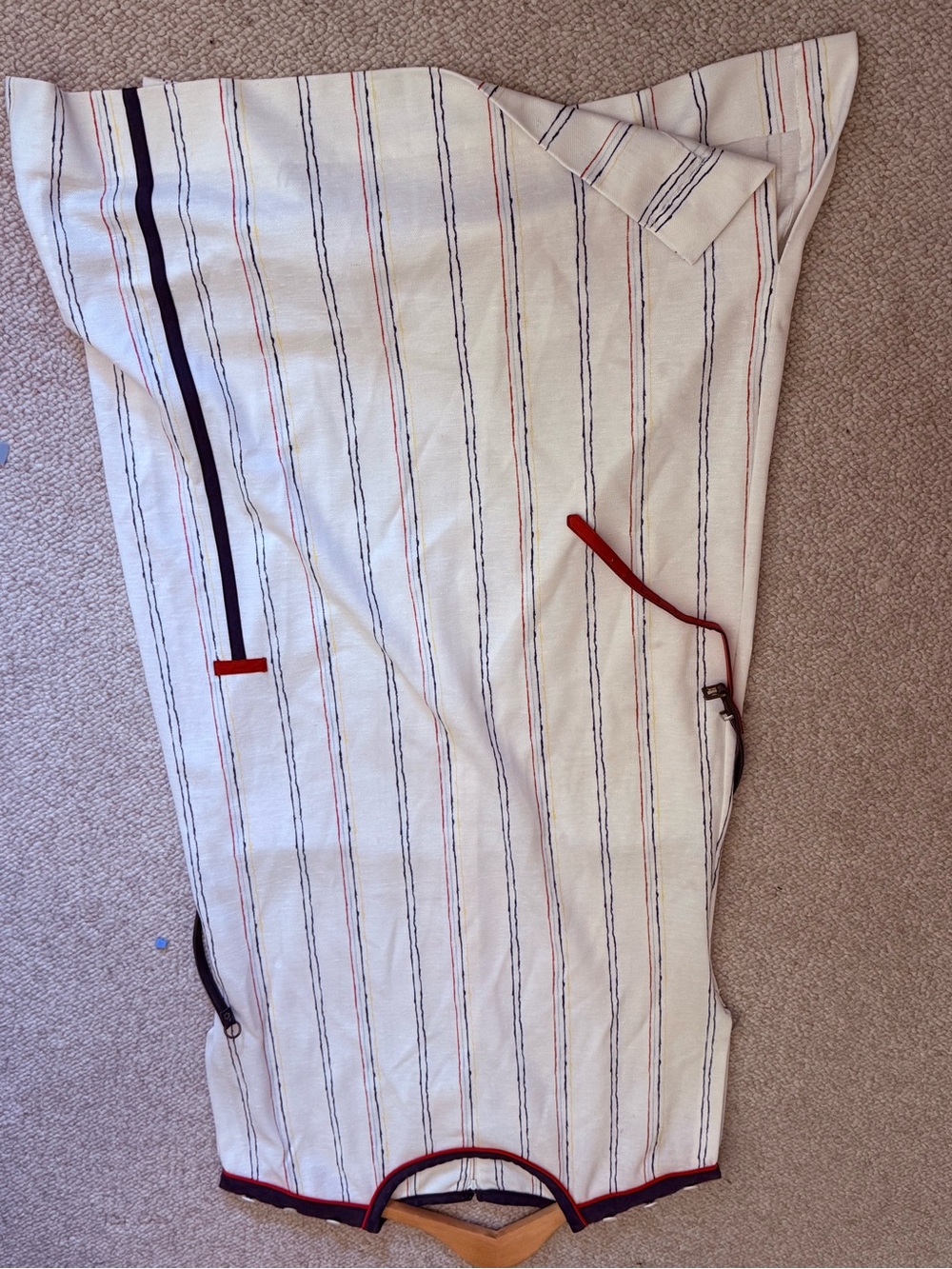 Windsor White Shift Dress with Red and Navy Trim - Picture 5 of 8